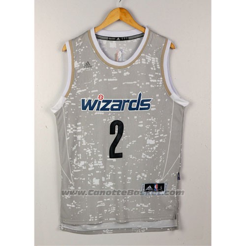 Maglia Luci Della Citta Washington Wizards John Wall #2 Grigio